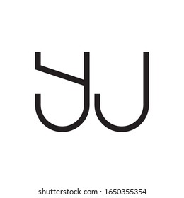 Design der Vektorillustration des Anfangsbuchstabenlogos von YJ