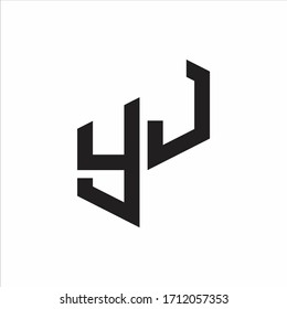 YJ Initial Letters logo monogram with up to down style