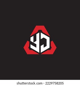 Logotipo inicial YJ concepto moderno y futurista para el logotipo deportivo o de juegos