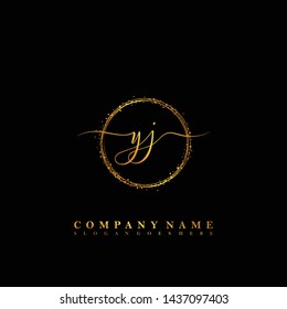 YJ Initial luxury handwriting logo vector