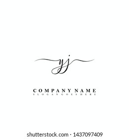 YJ Initial luxury handwriting logo vector