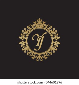 YJ initial luxury ornament monogram logo