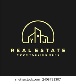YJ initials homes modern building company logo vector.eps