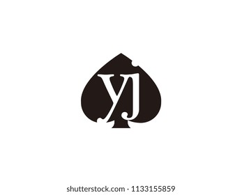 The yj initials logo inside the black shovel