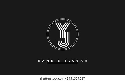 YJ, JY Abstract Letters Logo Monogram