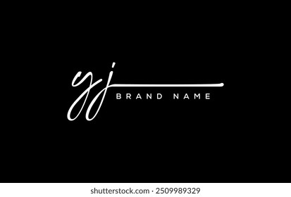 YJ letter beauty handwriting vector logo. 