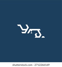 YJ letra inicial esport concepto de diseño minimalista techno estilo monograma moderno logo