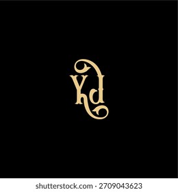 YJ Brief anfängliches königliches Konzept Barock Stil Design Monogramm modernes Logo