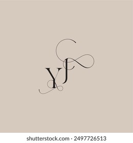 YJ letter line and bold mix concept beautiful initial wedding serif monogram logo