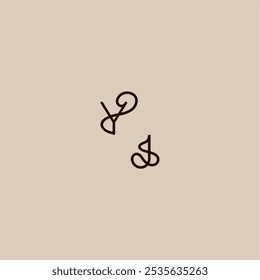 YJ letter luxurious organic style and elegant concept dynamic line initial wedding typography monogram