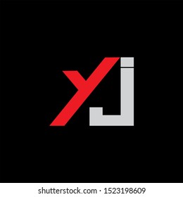 YJ Letter monogram with abstrac concept style design