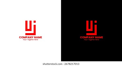 YJ Letter, UJ Letter, WJ Letter Vector Diseño de logotipo