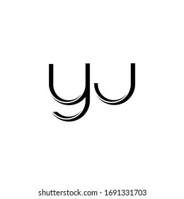 Monograma del logotipo YJ con plantilla de diseño moderno redondeada aislada en fondo blanco