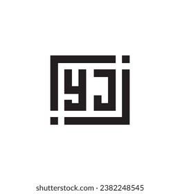 YJ minimalist geometric symbol logo in high quality professional design that will print well across any print media