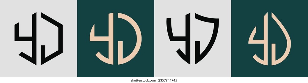 YJ modern initial letter logo design vector bundle. It will be suitable for which company or brand name start those initial.