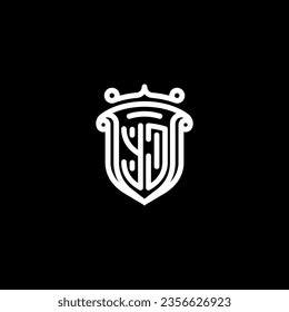 YJ shield initial monogram with high quality professional design that will print well