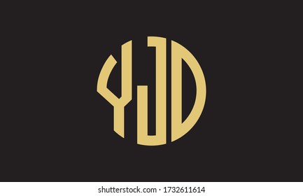 Plantilla de logotipo de marca vectorial de la letra de monograma de YJD Circle Emblem Resumen
