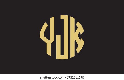 YJK Circle Emblem Abstract Monogram Letter Mark Vector Logo Template