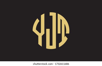 Plantilla de logotipo de marca vectorial de la letra monográfica de YJT Circle Emblem Resumen