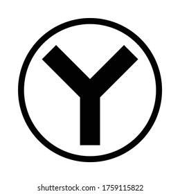 y-junction way, side road junction, traffic sign vector