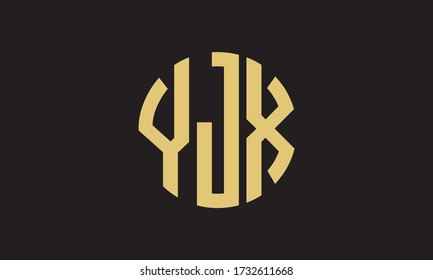 YJX Circle Emblem Abstract Monogram Letter Mark Vector Logo Template