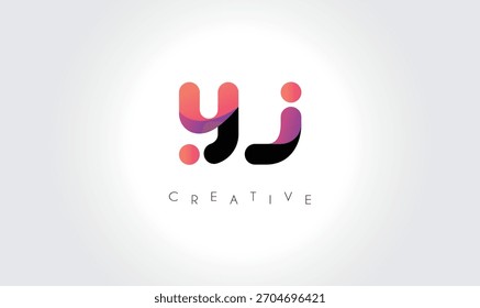YJyj Gradiente Abstractas Logo con Formas redondeadas creativas