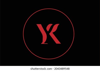 yk Basic and elegant minimal artistic design initial based Icon logo-vector