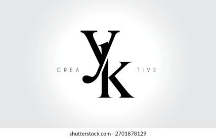 YK  Elegant Serif Monogram Logo – Luxury Lowercase Typographic Lettermark for Modern Branding
