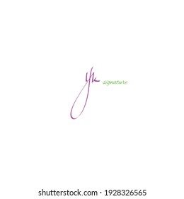 yk initial handwriting logo for identity