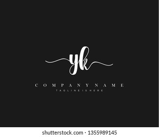 YK initial handwriting logo template vector