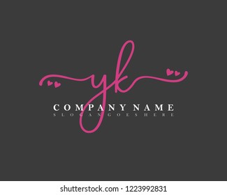 YK Initial handwriting logo vector