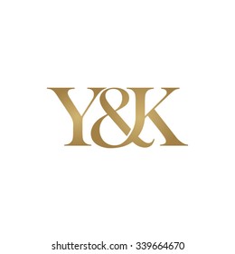 Y&K Initial logo. Ampersand monogram golden logo