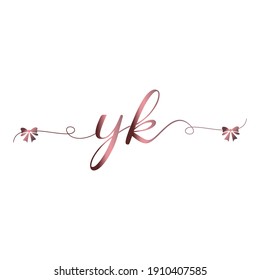 YK Logo inicial escritura a mano moda lujosa moderna