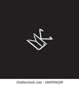 YK Initial Logo letters with rotate squere template