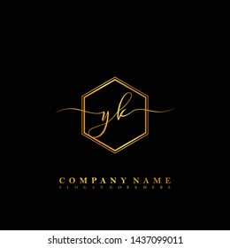 YK Initial luxury handwriting logo vector