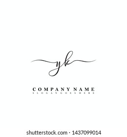 YK Initial luxury handwriting logo vector