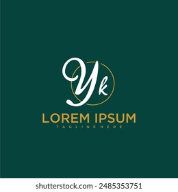 YK initial monogram for beauty and business logo