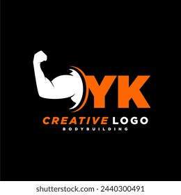 YK initial monogram for fitnes or gym logo with creative style design
