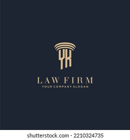YK initial monogram lawfirm logo with pillar design