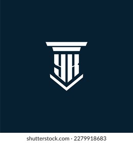 YK initial monogram logo lawfirm with pillar design