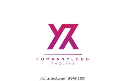 YK initials monogram letter text alphabet logo design