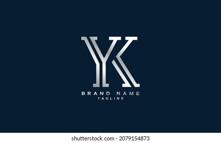 YK, KY, Abstract initial monogram letter alphabet logo design