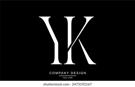 YK, KY Abstrakt Letters Logo Monogram Design Schriftart Vektorgrafik