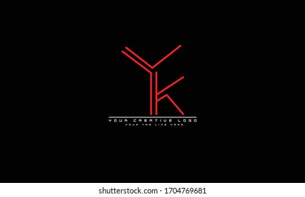 YK KY abstract vector logo monogram template