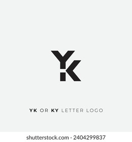 YK or KY letter initials logo design icon simple and minimal