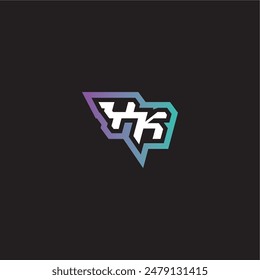 YK letter dynamic and bold concept modern esport gaming monogram logo