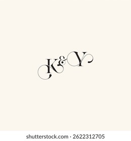 YK letter elegancy and beauty in one look wedding caligraphic logo with monogram concept