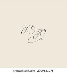 YK letter initial royal design minimalist style curve monogram elegant concept logo