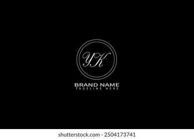 YK letter logo creative design. YK unique design. YK creative initials letter logo concept. YK letter logo design on black background.