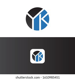 YK Letter Logo Design Template Vector
